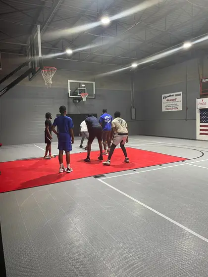 Players on the basketball court